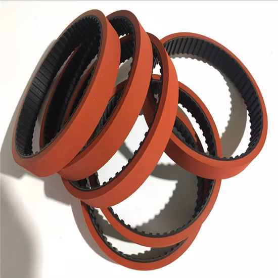 Red Rubber Coated Timing Belt Conveyor Belt Equipment 240L for Packing Machine, Feeders, Sorters and Vffs Packing Machines Coated Timing Belts