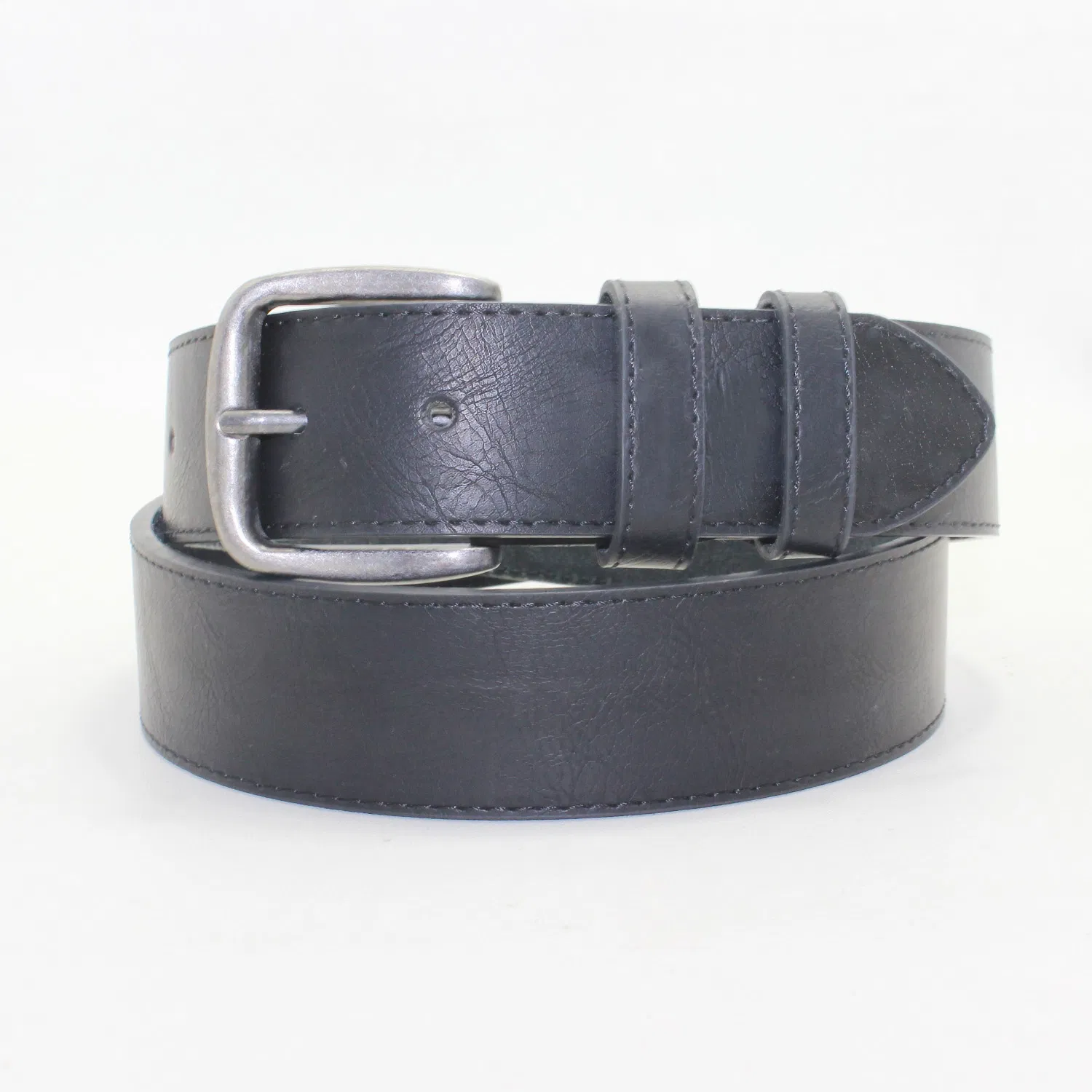 Cinturón ancho plano informal con hebilla de PU Cinturón negro