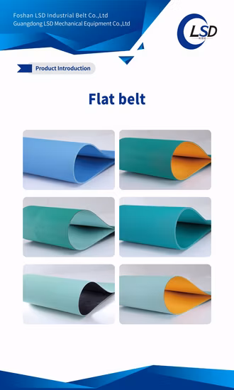 Precio de fábrica de alta calidad OEM plana Tc elástico PVC PU cinta transportadora plana con todos los tamaños disponibles
